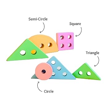 Wooden Shapes Lacing Board Puzzle - with 20 Different Reference Picture Book