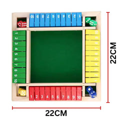 Multicolor Wooden Shut The Box Dice Game | 4 Player Board Game | Educational Math Learning Toy | Table Top Game for The Party Family | Traditional Number Game
