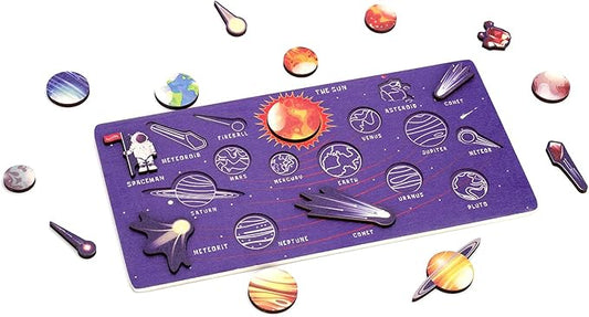 Wooden Solar System Puzzle Board