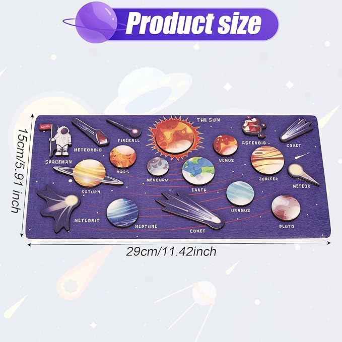 Wooden Solar System Puzzle Board