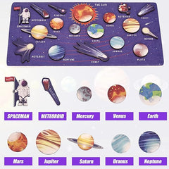 Wooden Solar System Puzzle Board