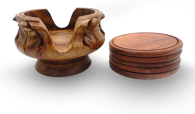 Wooden Tea coaster set of 6 plates - Big