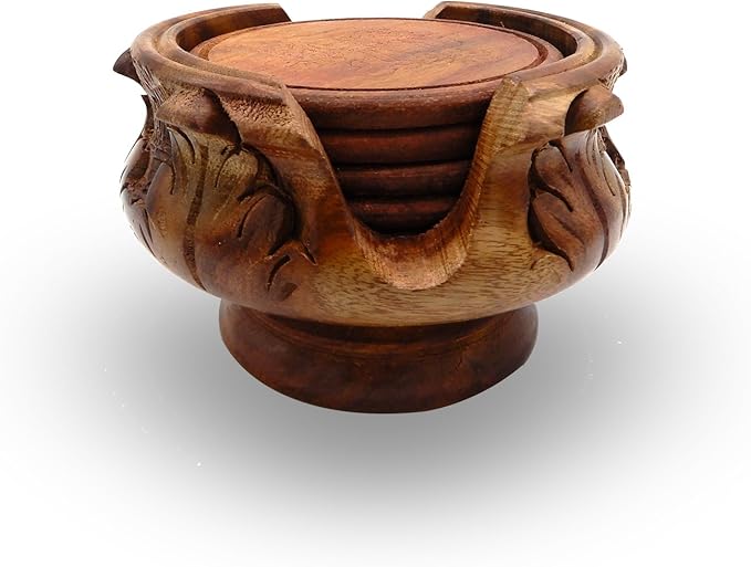 Wooden Tea coaster set of 6 plates - Big