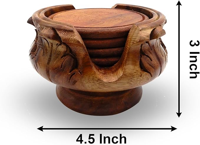 Wooden Tea coaster set of 6 plates - Big