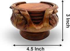 Wooden Tea coaster set of 6 plates - Big