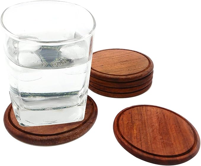 Wooden Tea coaster set of 6 plates - Big