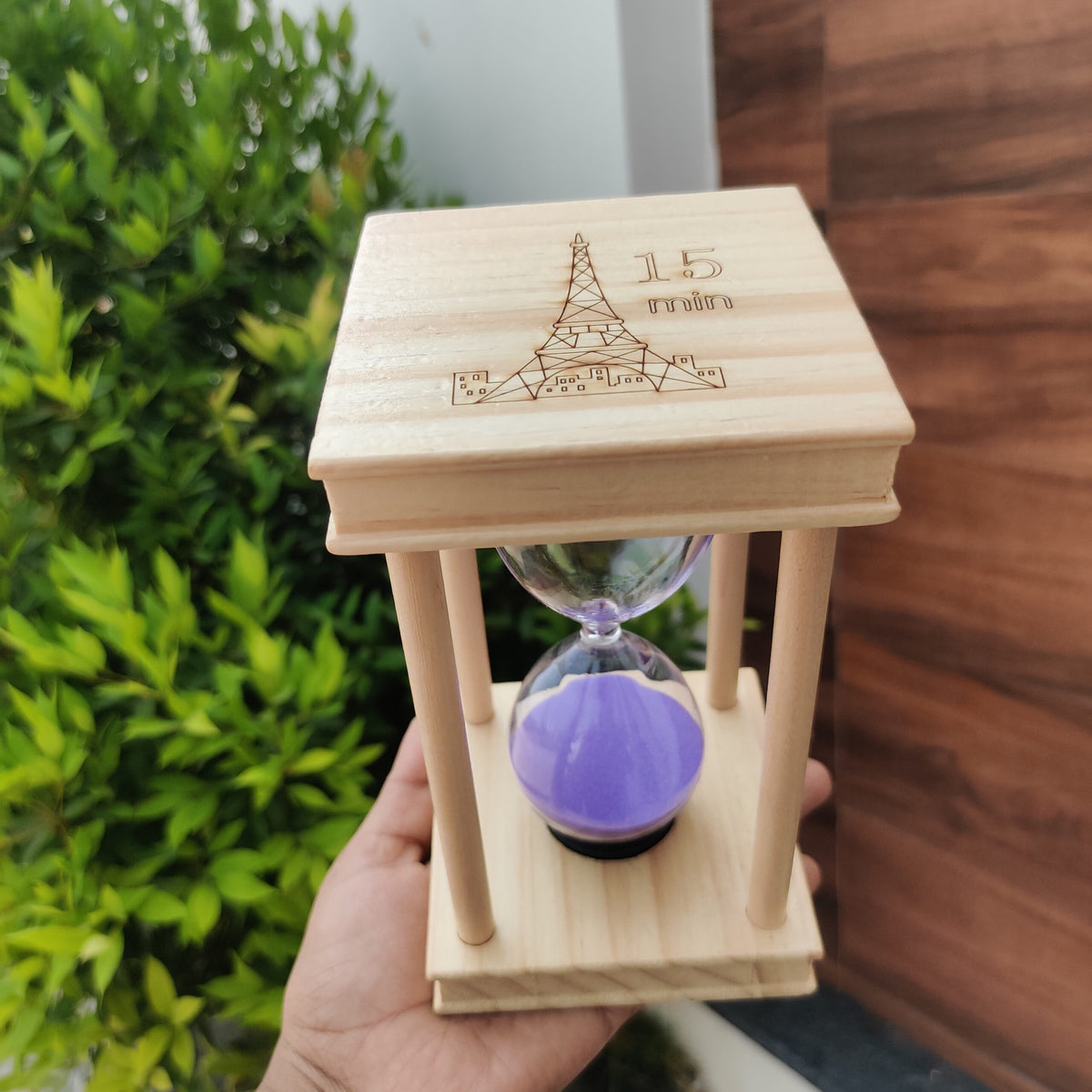Wooden Timing sandglass- 15 minutes Timer