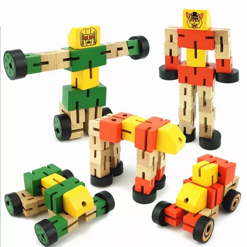 Wooden Transformer Robot - Strechable
