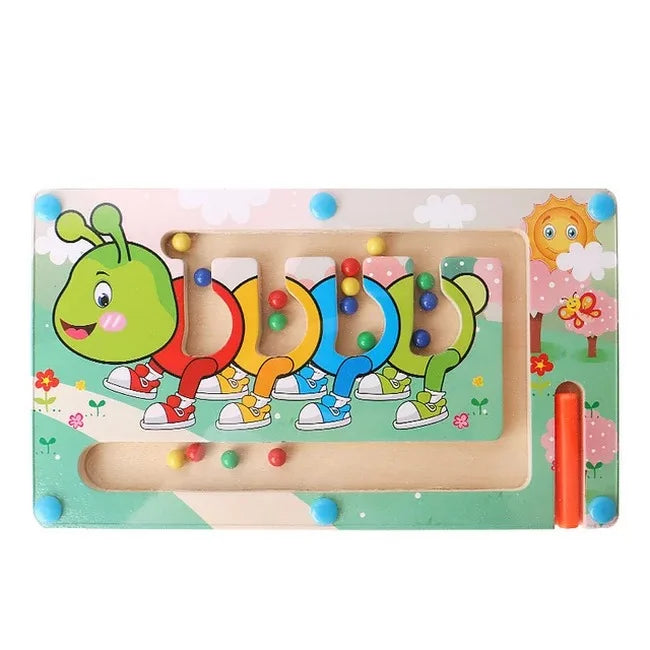 Wooden Magnetic Animal Labyrinth color sort game
