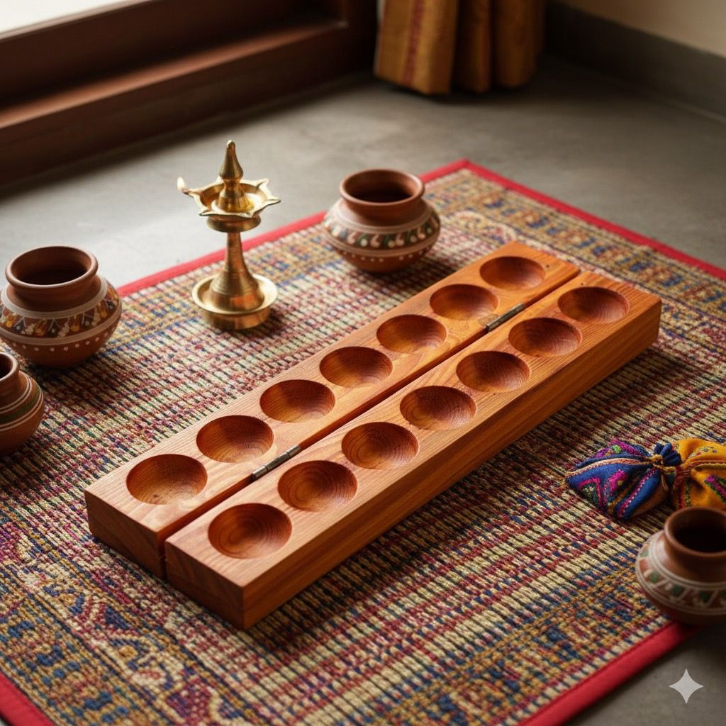TOYSTOREY Thick Wooden Pallanguli - Neem Wood Without choli coins