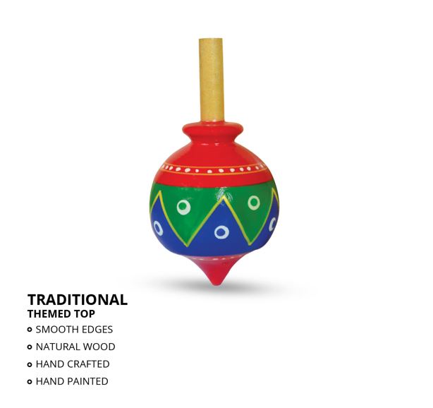 Wooden Pot Theme Finger Spin Top -1 Piece pambaram