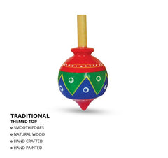 Wooden Pot Theme Finger Spin Top -1 Piece pambaram