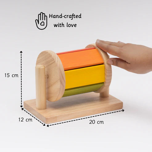 Toystorey Wooden Spinning Drum toy For 6+ Months baby