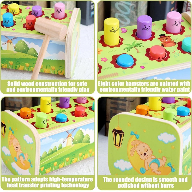 Wooden Swinging Hamster toy - Hammer game