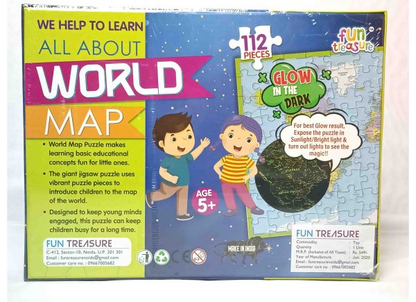 World map puzzle - Glow In The Dark