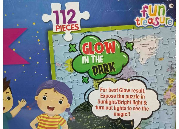 World map puzzle - Glow In The Dark