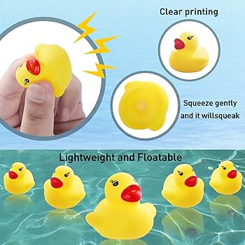 Yellow Rubber Ducks Squeak & Float Ducky Bath Toy-1 Piece