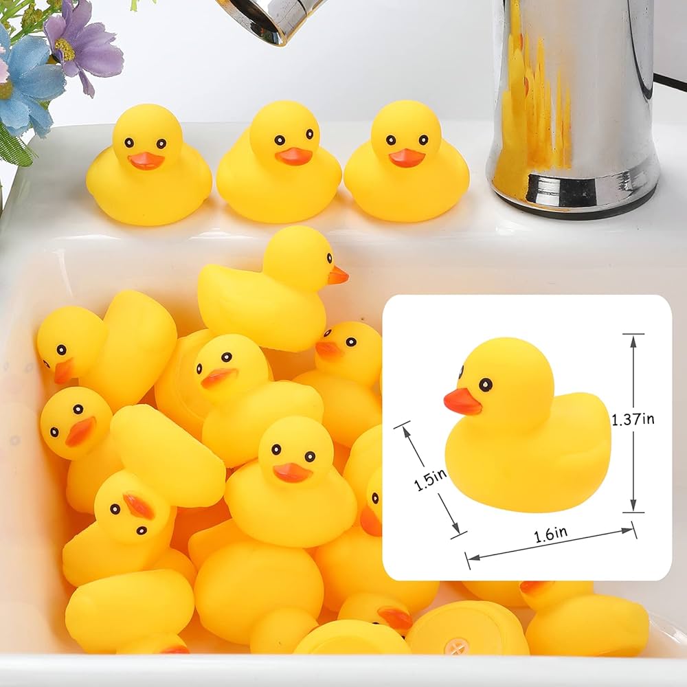 Yellow Rubber Ducks Squeak & Float Ducky Bath Toy-1 Piece
