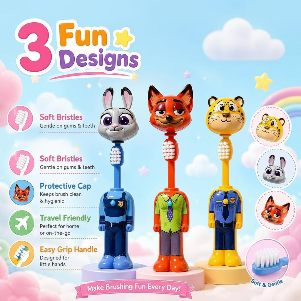 Zootopiaa Theme Kids Toothbrush for Toddlers & Babies