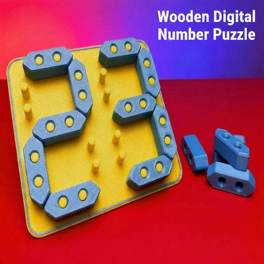 Wooden Digital Number Puzzle Board - 2 Digit