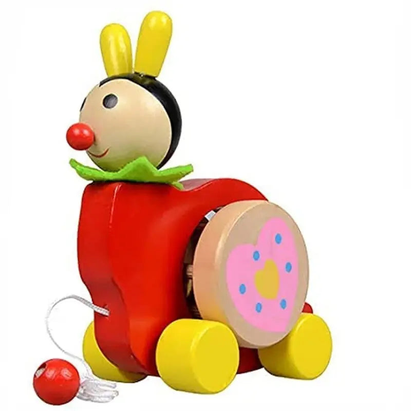 Wooden Animal Bell Cart pull along - sound making