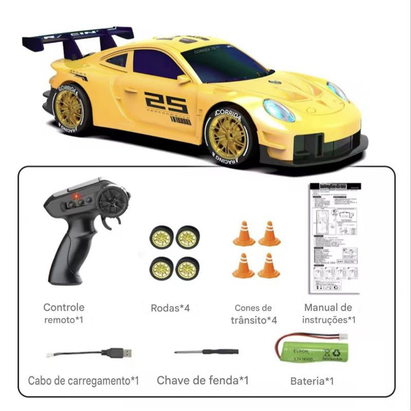 Yellow Metallic RC Drift Car - High Performance 36 Custom Series Remote Control Racing Toy
