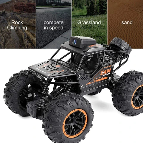 WiFi Camera RC Rock Crawler Car – 1:18 Off-Road Monster Truck with Gravity Sensor & 2.4GHz Remote for Kids & Adults (720P HD FPV)