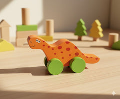 wooden Dinosaur toy - Orange