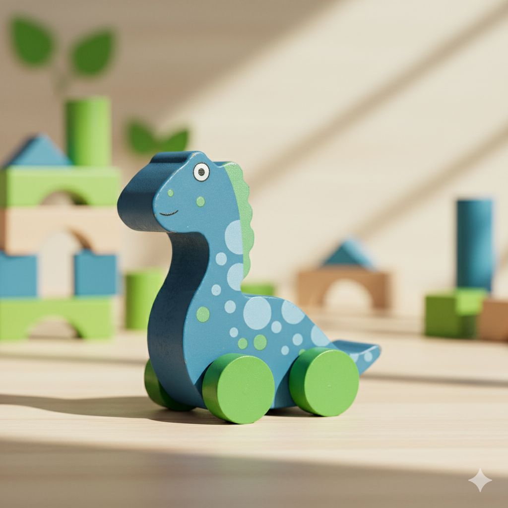 wooden Dinosaur toy - Blue