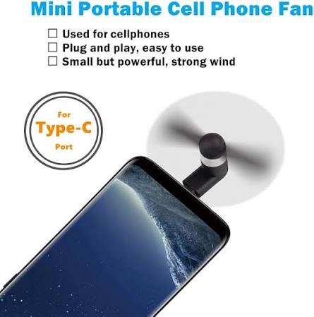 C type USB Fan For mobile and power banks