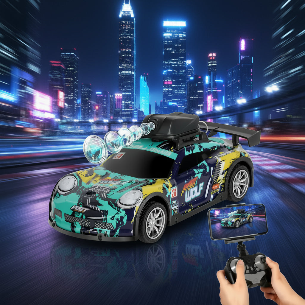 WIFI REAL TIME RC CAR, FPV Camera Racing Car 4CH PVC Drift Car Real-time Video Take Photos With Lights