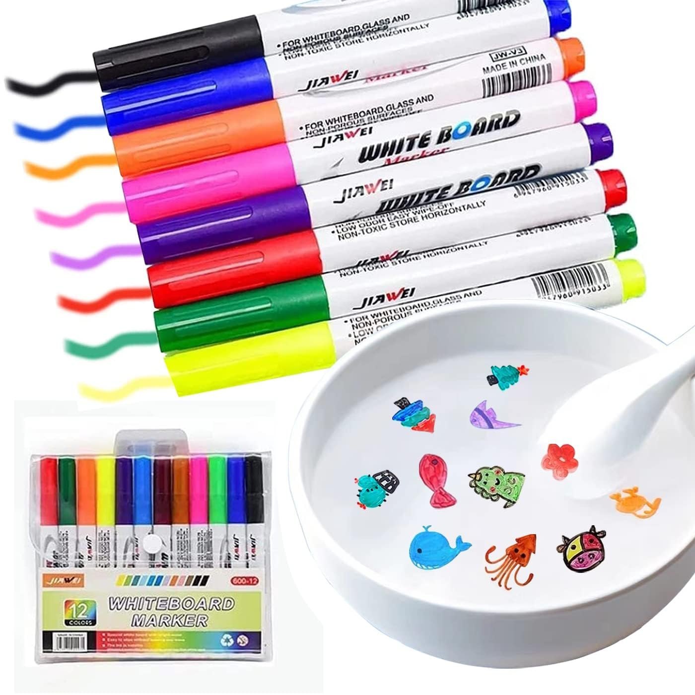 8 pieces Floating Pen For Art&amp;Craft - Magical Water Painting Pen Easy-To-Wipe