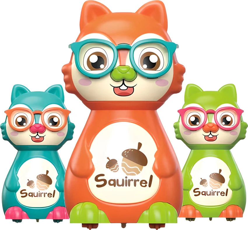 Forest Squirrel Press and Go Play Set Friction Powered Pull Back Colorful Toy Set -Any 1 Random