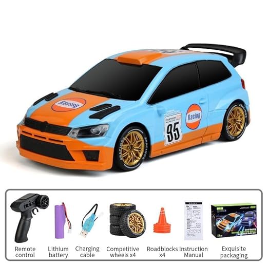 1:24 Scale Volkswagen Polo Rally 95 RC Drift Car – 2.4GHz 4WD Remote Control  High-Speed Drifting