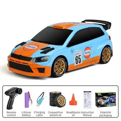 1:24 Scale Volkswagen Polo Rally 95 RC Drift Car – 2.4GHz 4WD Remote Control  High-Speed Drifting