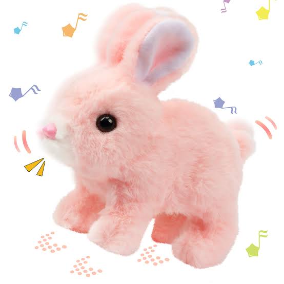Moving Rabbit Stuffed Soft Plush Animal Toy with Sound music-Any 1 Random color
