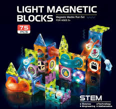75 Pcs Light Magnetic Blocks with Light for Kids STEAM Toy
