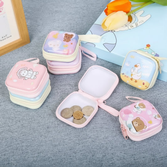 Square Mini Hard Shell Organizer Case for Storing Coin ,Earphone,Earbuds, Earrings Etc - any 1 random