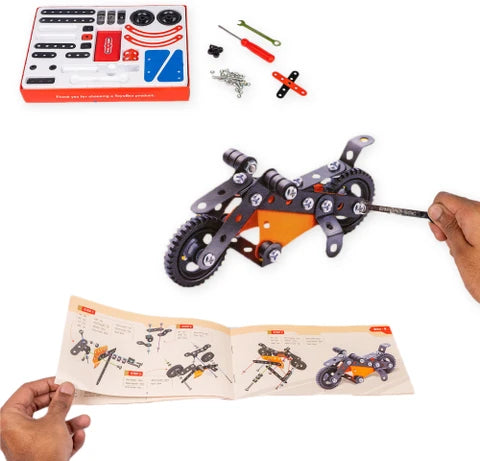 MEC-O-Tec Bike 1 Metal Construction Toy 3 Models 80 Pieces