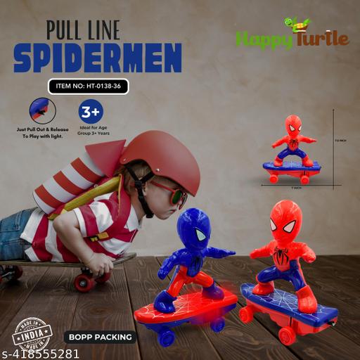 Pull out Spider Man Skating Sound Toy - Big 1 piece