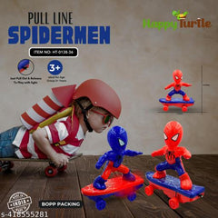 Pull out Spider Man Skating Sound Toy - Big 1 piece