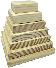 Wooden Seven stones Tiles 7 Lagori Pitthu with 1 Ball Wooden Toy Game - Multicolor