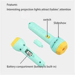 Projection Flash Light - for Kids with Animal Patterns?3 Slides with 24 projections?Note- Disk images may vary / random