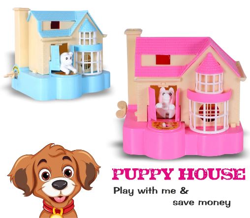 House Puppy Dog saving Bank for kids Coin Bank  (Pink)