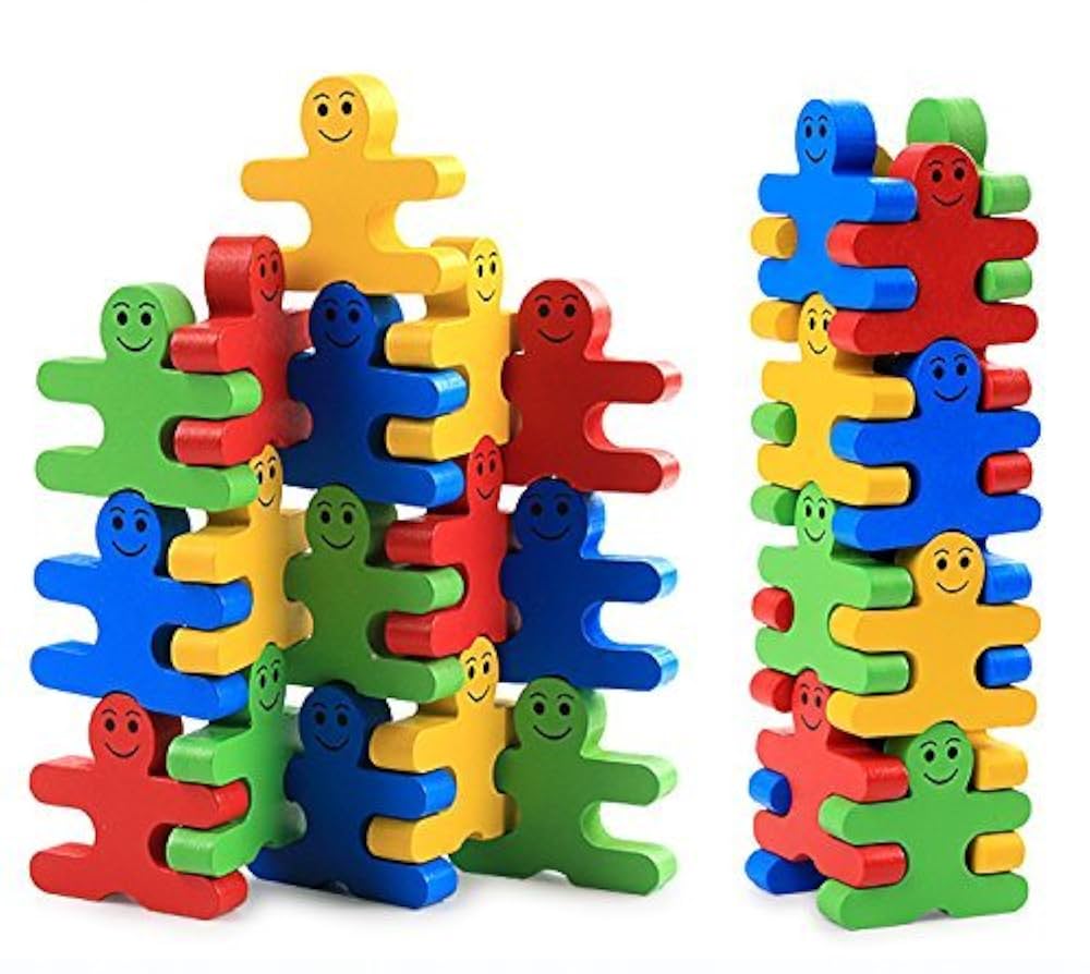 Wooden stacker Balance Villain Blocks