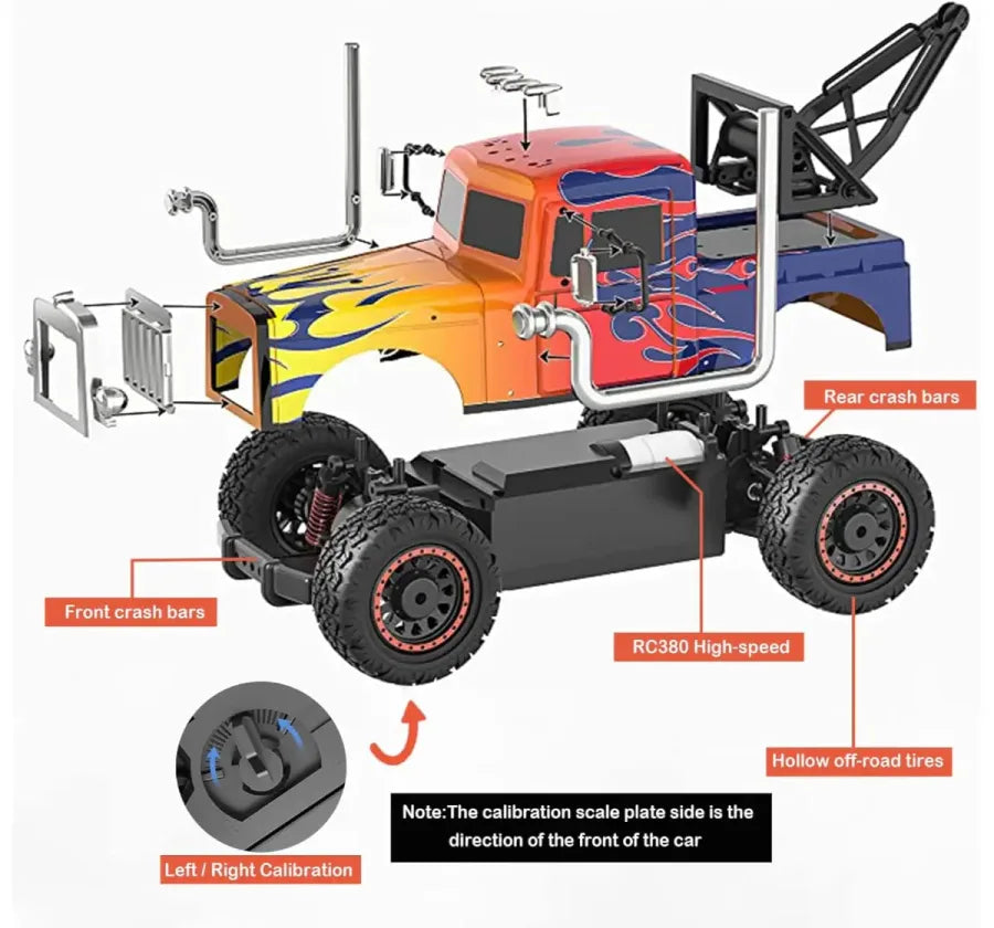 Hyper truck 40Km/h Electrobotic 1:16 RC 2.4GHZ High Speed Remote Control Monster Truck, Red, 5Y+