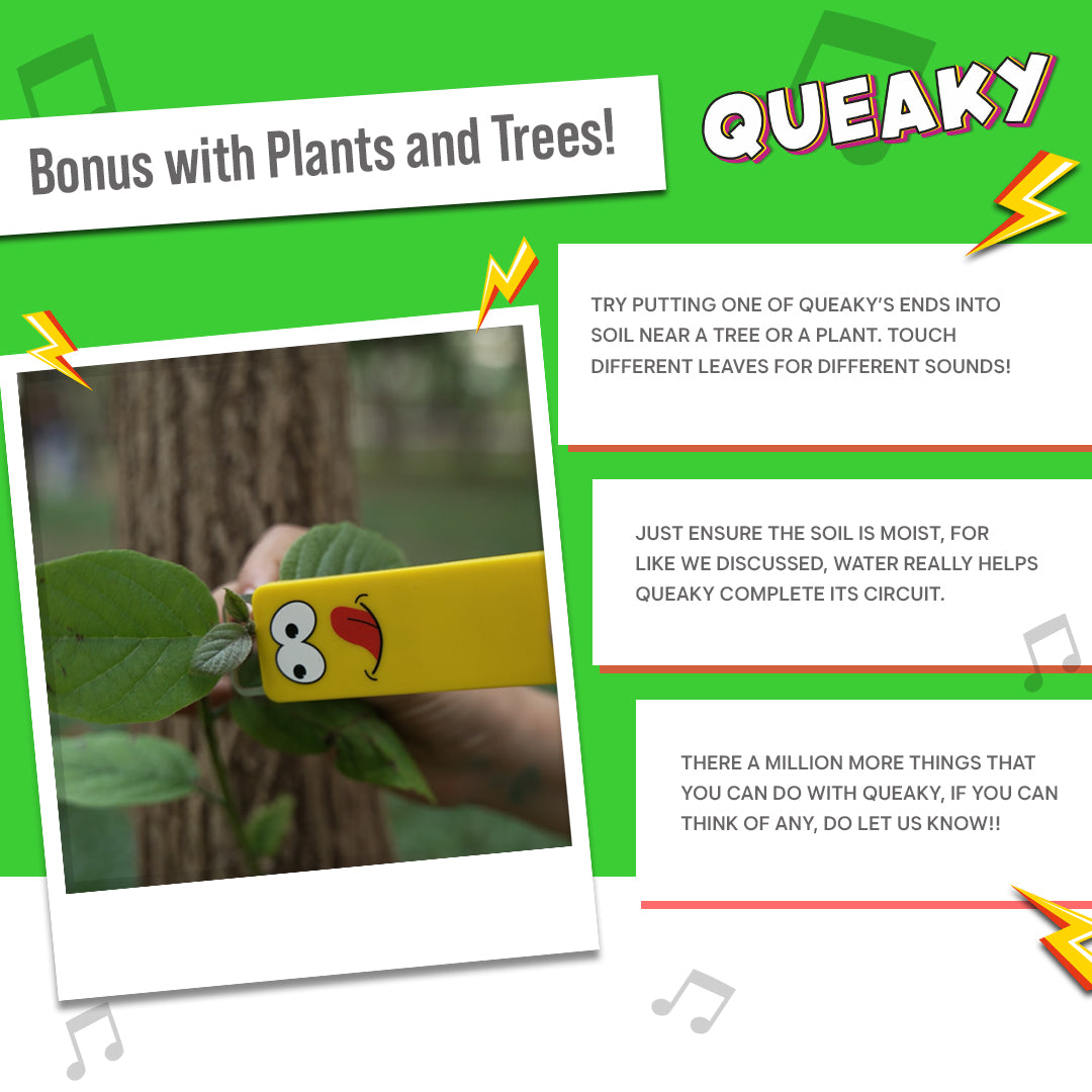 queaky stem toy working with a plant 