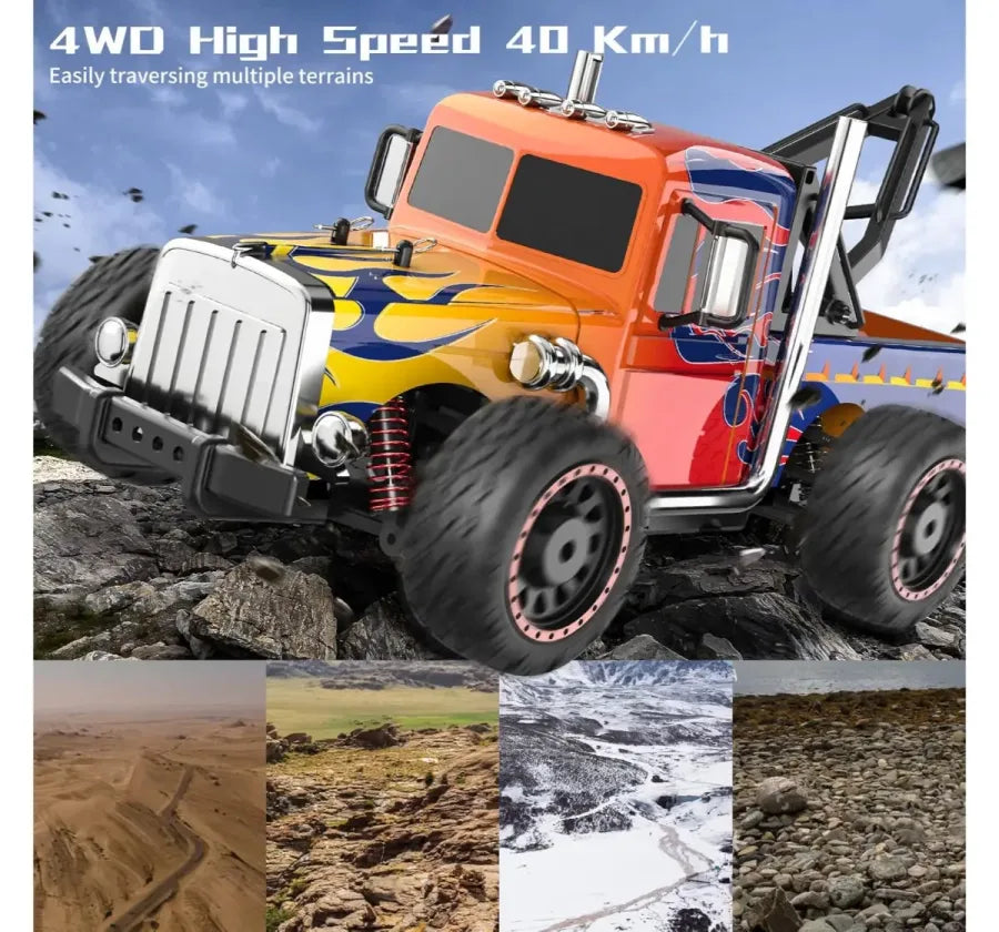 Hyper truck 40Km/h Electrobotic 1:16 RC 2.4GHZ High Speed Remote Control Monster Truck, Red, 5Y+