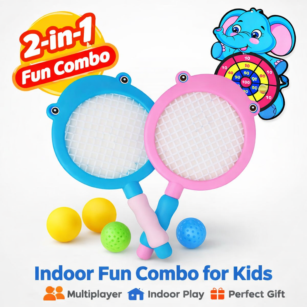 2 in 1 Activity Combo - Shark Bat & Dart Board Fun Combo indoor and outdoor