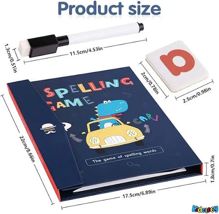 Magnetic Spelling Game for Kids | Learning Toys for Kids Book Clip Magnetic Word Spelling Game Match English Letters Set